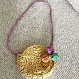 H&M Kids Crochet Bag with Colorful Pom Poms ( Fits 3-7 years )